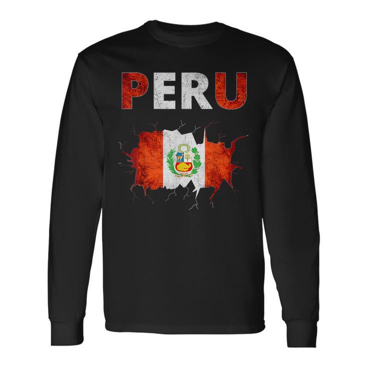 Peru Football Jersey Quali Peru Flag Langarmshirts Geschenkideen