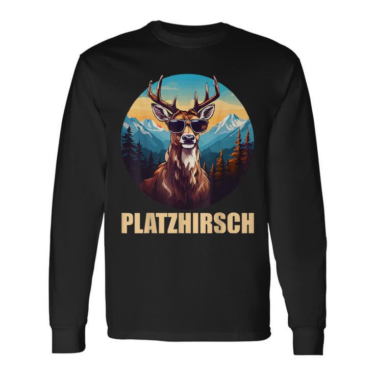 Platzhirsch Beim Wandern Berge Langarmshirts Geschenkideen