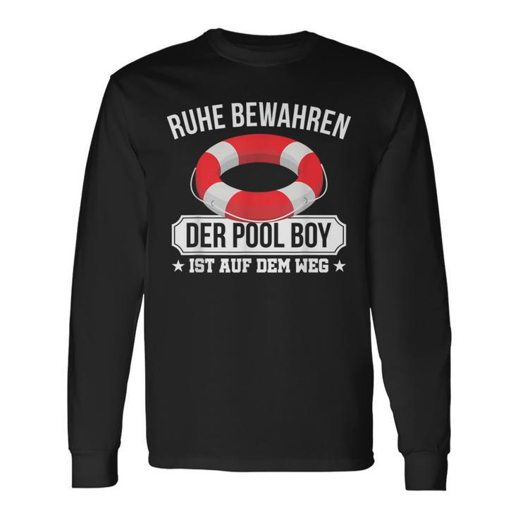 Quiet Keep The Pool Boy Lifeguard Pool Boy Langarmshirts Geschenkideen