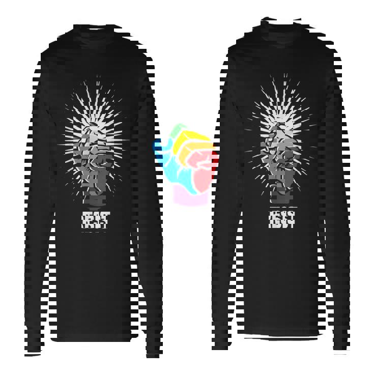 Rainbow Resist Trump Anti-Trump LGBT Gay Pride Tee Long Sleeve T-Shirt