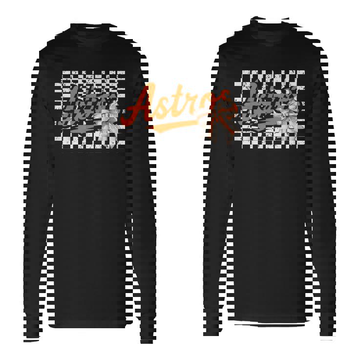 Retro Houston Last Name Pride Personalized Outfits Long Sleeve T-Shirt Gifts ideas