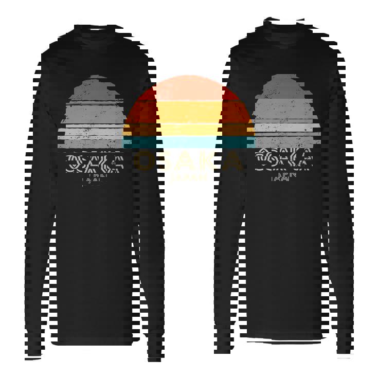 Retro Sunset Osaka Japón Camiseta de manga larga