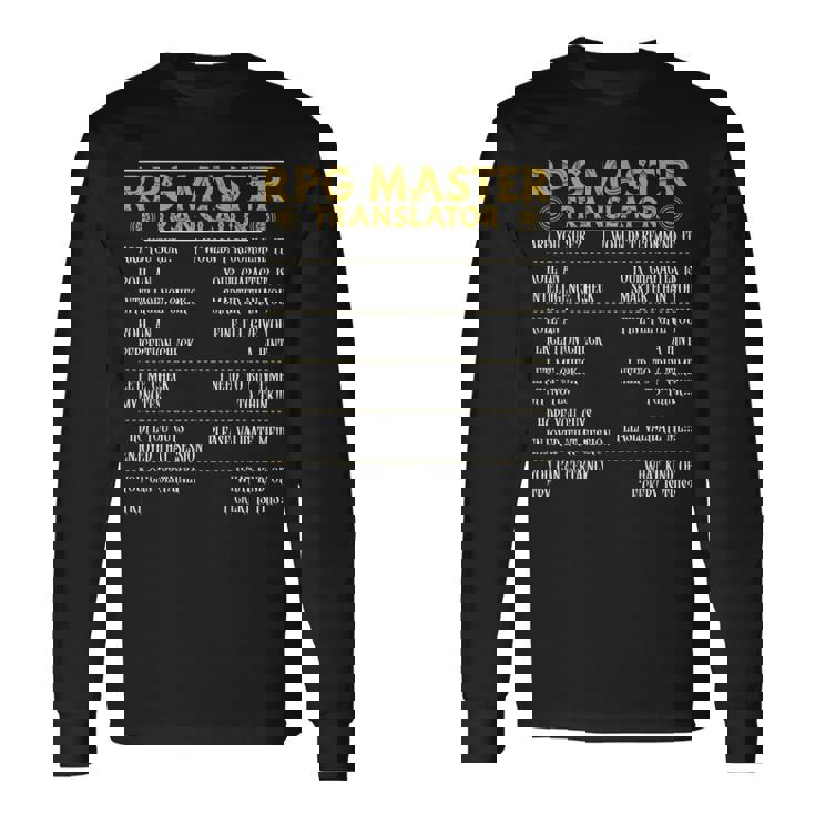 Role Playing Game Rpg D20 Tabletop Rpg Gamer Long Sleeve T-Shirt