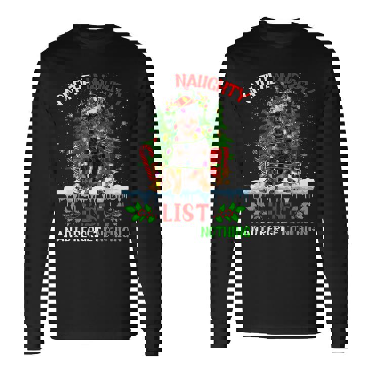 Rottweiler Christmas On The Naughty List And I Regret Long Sleeve T-Shirt