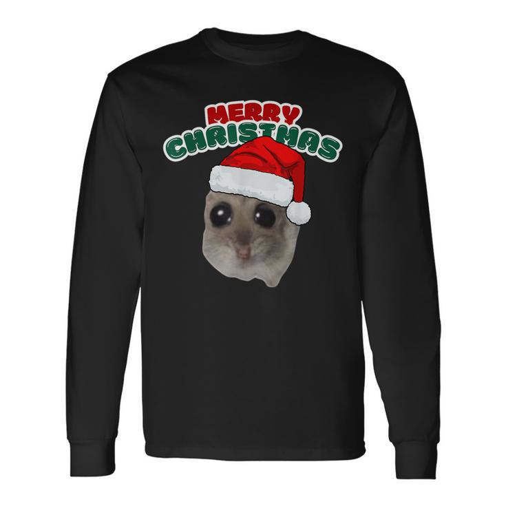 Sad Hamster With Christmas Wishes Langarmshirts Geschenkideen