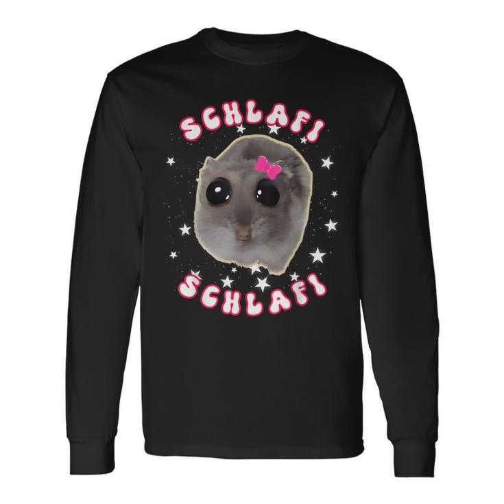 Sad Hamster Schlafi Pyjamas Cute Hamstie Meme Langarmshirts Geschenkideen