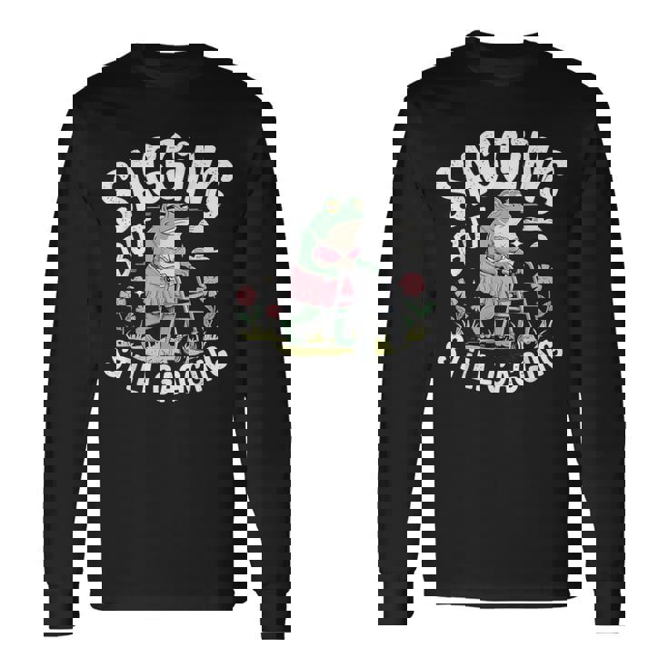 Sagging But Still Gagging Frog Meme Long Sleeve T-Shirt