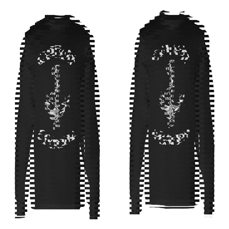 Sailing Captain Grandpa Sailor Boat Boat Anchor Sea Camiseta de manga larga