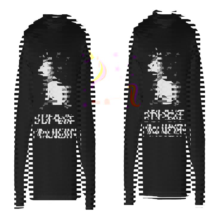 Salope Je Suis Une Licorne Impertinente Offensive Fuck Off Magical T-shirt à manches longues