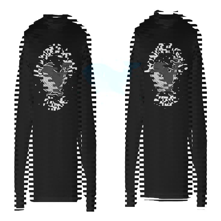 Salvar A Las Ballenas No Más Plástico Por Favor Ballena Jorobada Camiseta de manga larga Ideas de regalos