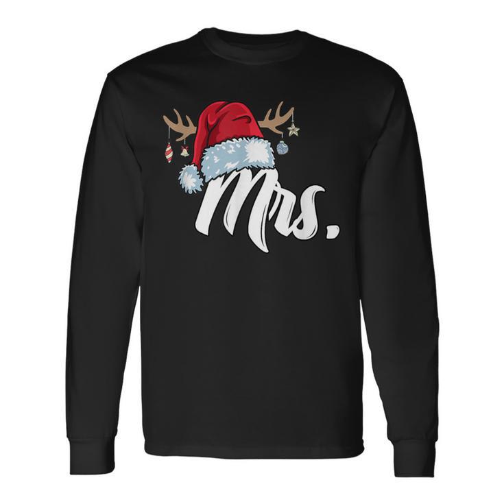 Santa Claus Hat Mrs Partner Outfit For Christmas Langarmshirts Geschenkideen