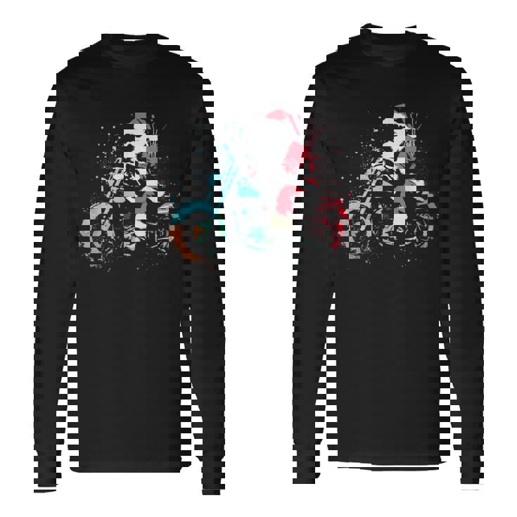 Santa Claus Motorcycle Vintage Christmas Biker Lover Long Sleeve T-Shirt Gifts ideas