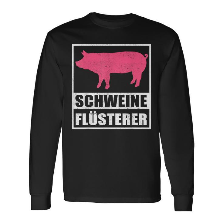 Schweine Flusterer Schweinebauer Langarmshirts Geschenkideen