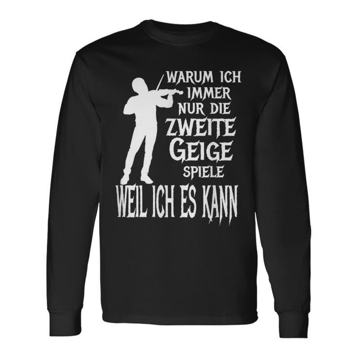 Secondiolin Classic Orchestra Musician Langarmshirts Geschenkideen