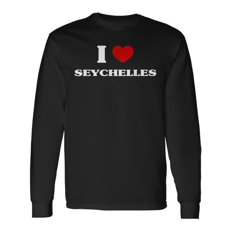 Seychellen I Heart Seychellen Souvenir I Love Seychellen Langarmshirts Geschenkideen