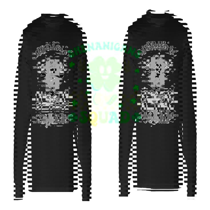 Shenanigans Squad St Patrick's Day Smile Green Proud Irish Long Sleeve T-Shirt