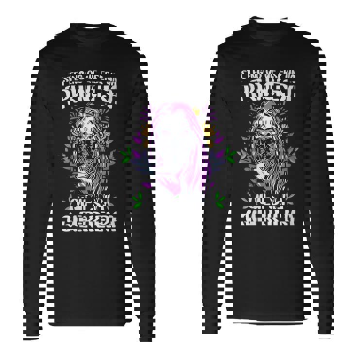 Si Tengo Que Ser Una Princesa Que Sea Guerrera 8 Marzo Cuello Camiseta de manga larga