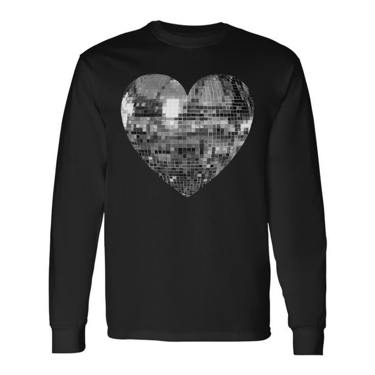 Silver Disco Ball Heart Langarmshirts Geschenkideen