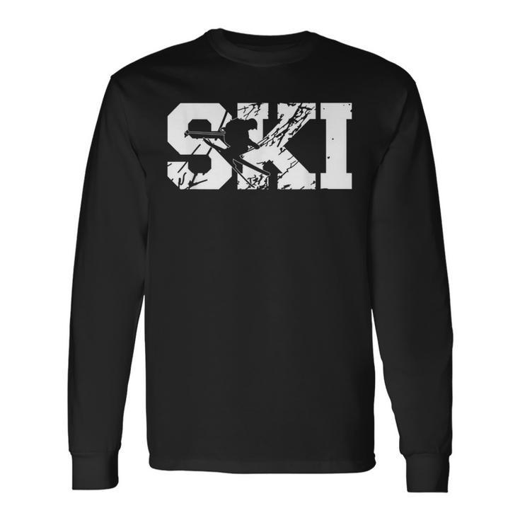 Ski Fahren Alpen Piste Ski Skiurlaub Berge Langarmshirts Geschenkideen