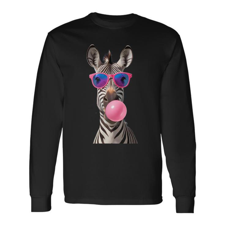 Snirt Zebra Bubblegum Bubble Pink Sunglasses Langarmshirts Geschenkideen