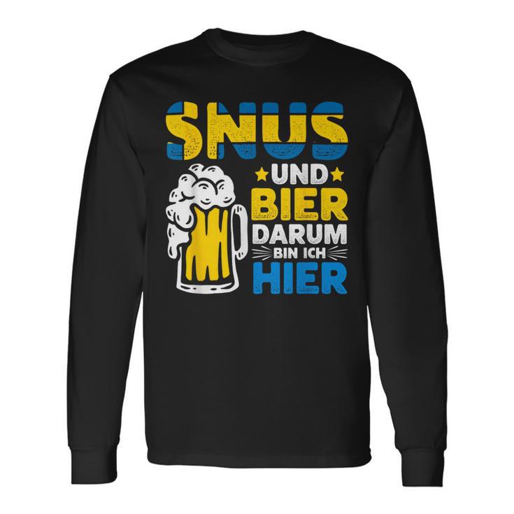 Snus Darum Bin Ich Hier Swedish Chewing Tobacco Langarmshirts Geschenkideen