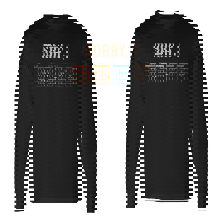 Sorry I Dgaf Guitarra Acordes Divertido Guitarraintage Camiseta de manga larga Ideas de regalos