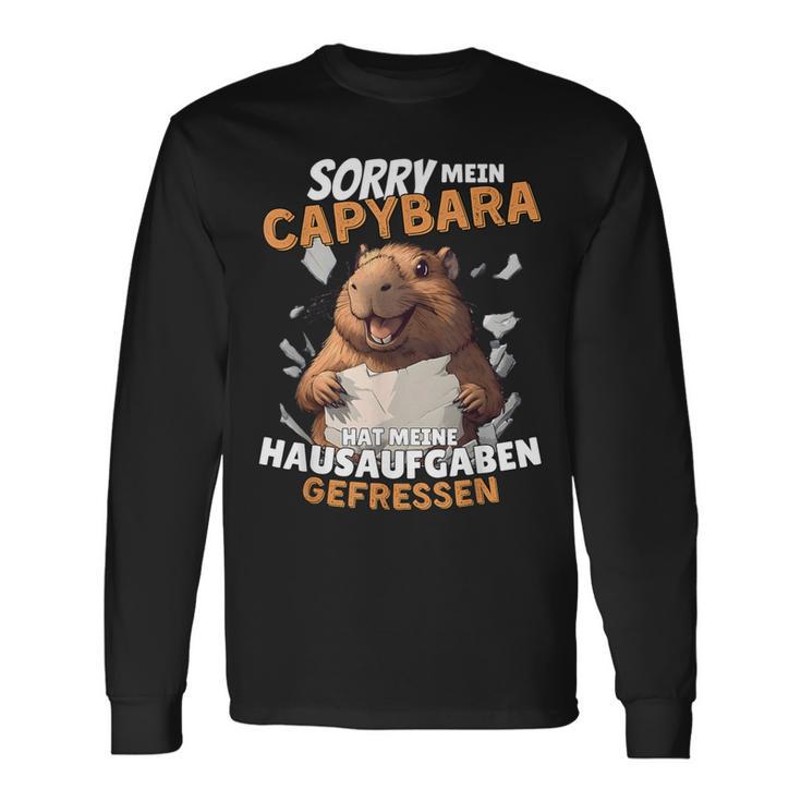 Sorry Mein Capybara Hat Meine Hausaufgaben Gefressen Langarmshirts Geschenkideen