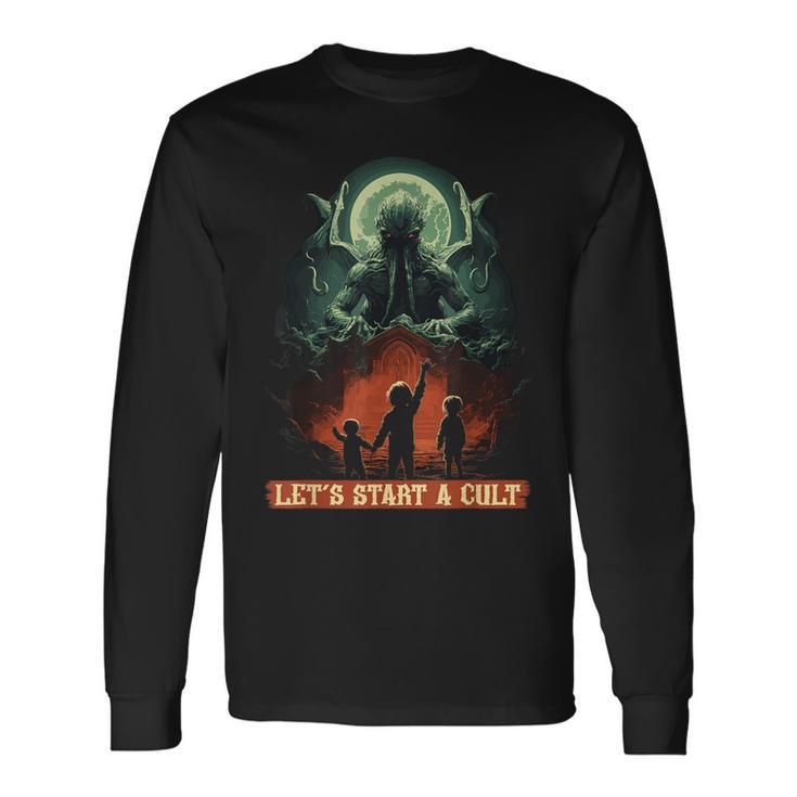 Lets Start A Cultintage Cosmic Horror Cthulhu Cult Langarmshirts Geschenkideen