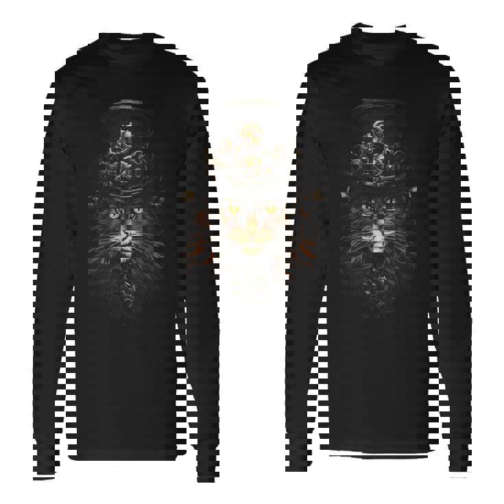 Steampunk Cat Steampunk Art Long Sleeve T-Shirt