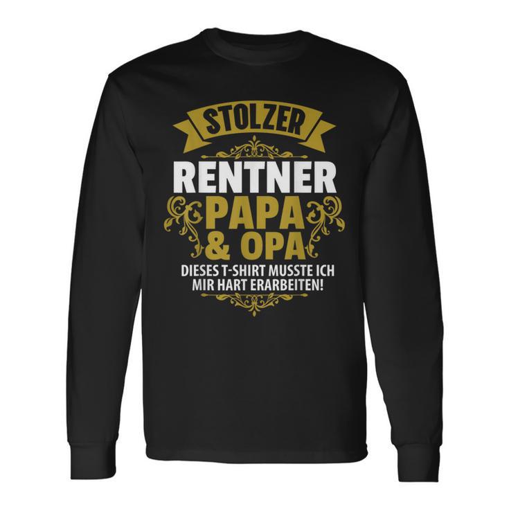 Stolzer Pensioner Papa Grandpa Retirement Pension Langarmshirts Geschenkideen