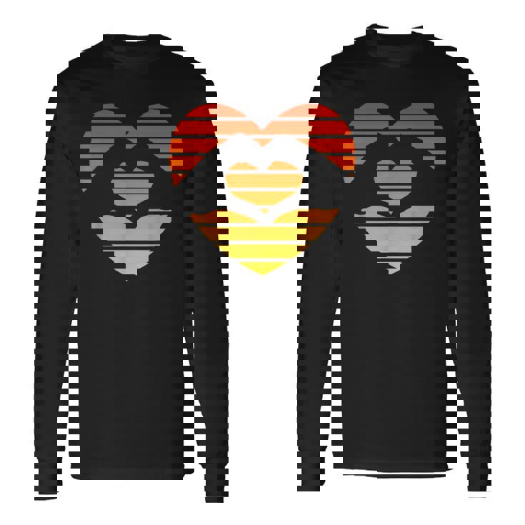 Sunset Sunrise Love Heart Hands Over Sun Long Sleeve T-Shirt