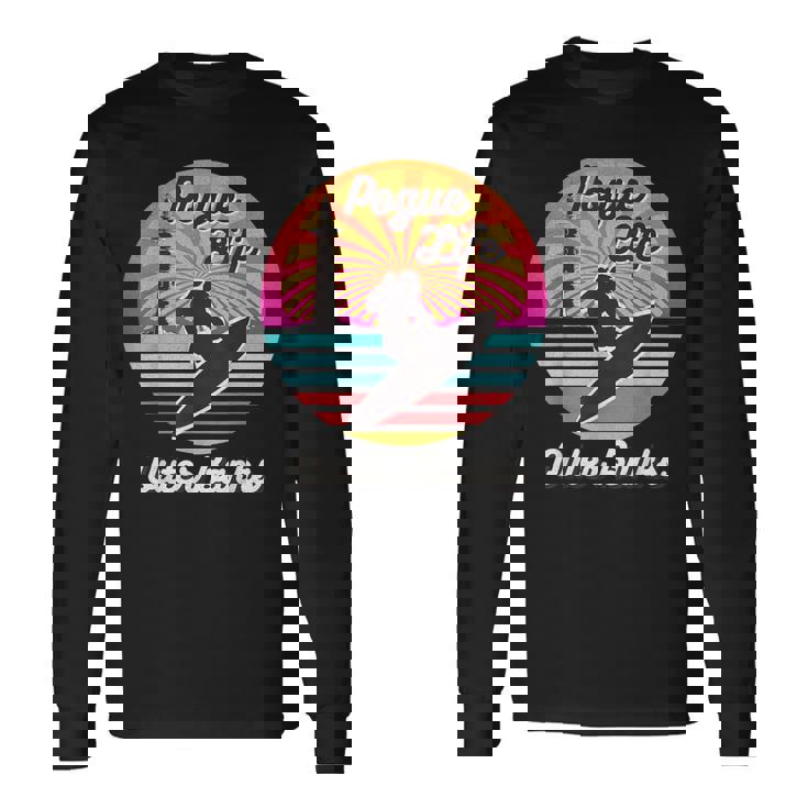 Surfer Pogue-Life-Outer-Banks Casas Ligeras Retro Angustiado Camiseta de manga larga