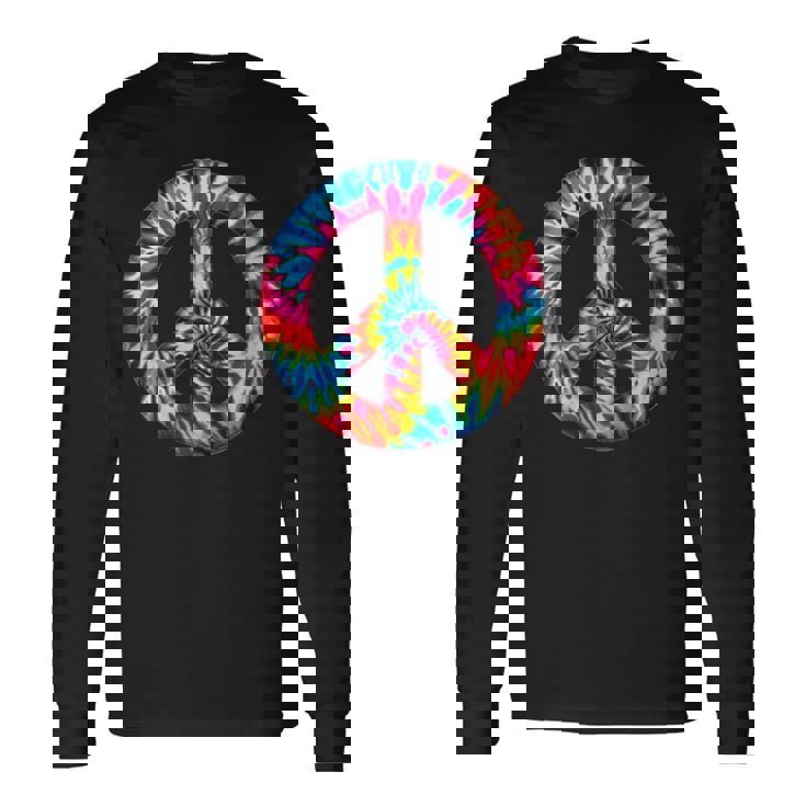 Symbole De Paix Tie-Dye Bohème Paix Harmonie Paix Et Unité T-shirt à manches longues