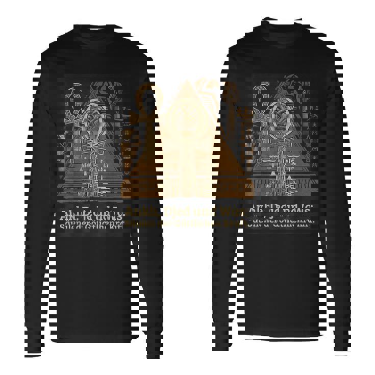 Symboles Égyptiens Antiques Ankh Djed Was T-shirt à manches longues