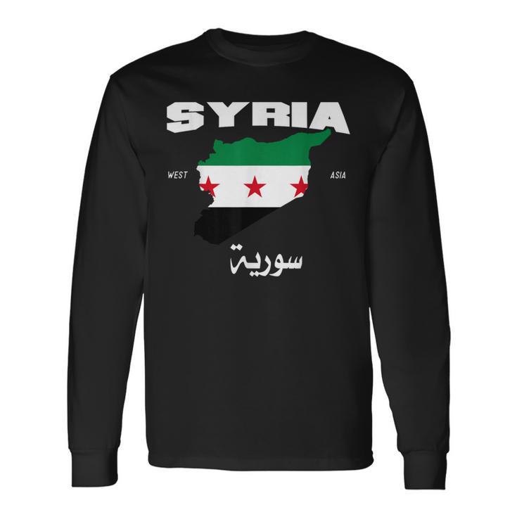 Syrian Revolution Flag Map Syria Situation Of Syria Langarmshirts Geschenkideen