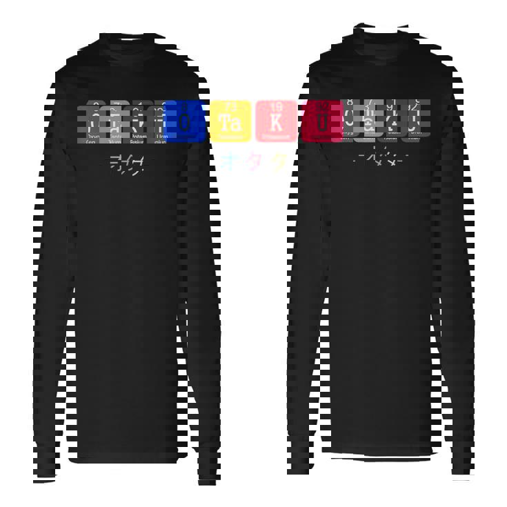 Tabla Periódica Otaku Kawaii Kanji Tokio Osaka Manga Anime Camiseta de manga larga