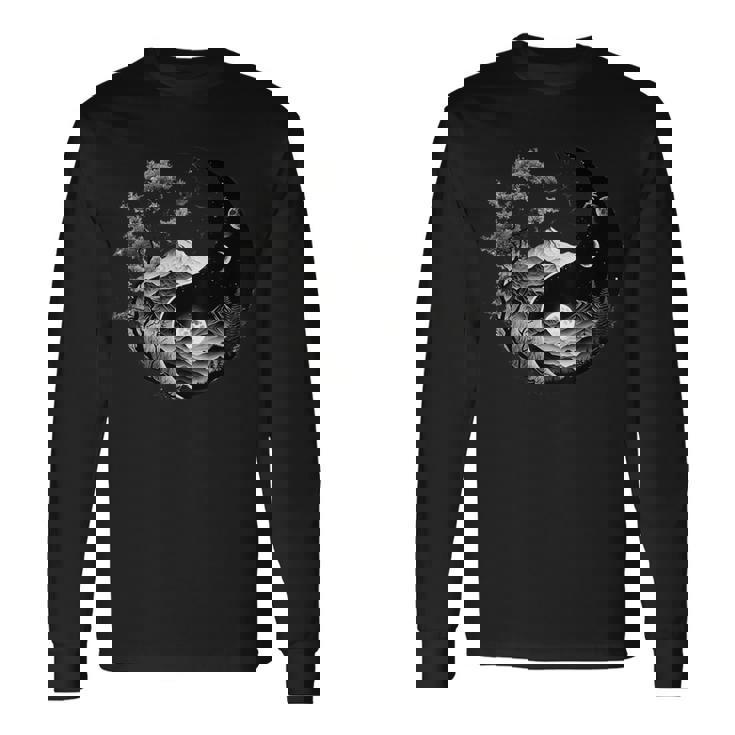 トップス MOON TREE PLANET - long T black MOON TREE PLANET - T shirt black | MOON TREE PLANET
