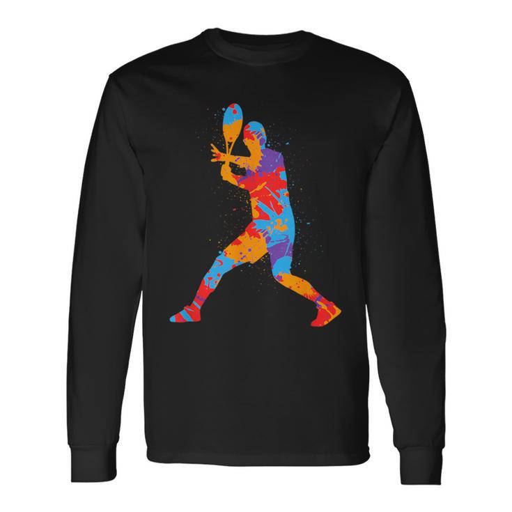 Tennis Player Colourful Children's Tennis Player Boys' Langarmshirts Geschenkideen