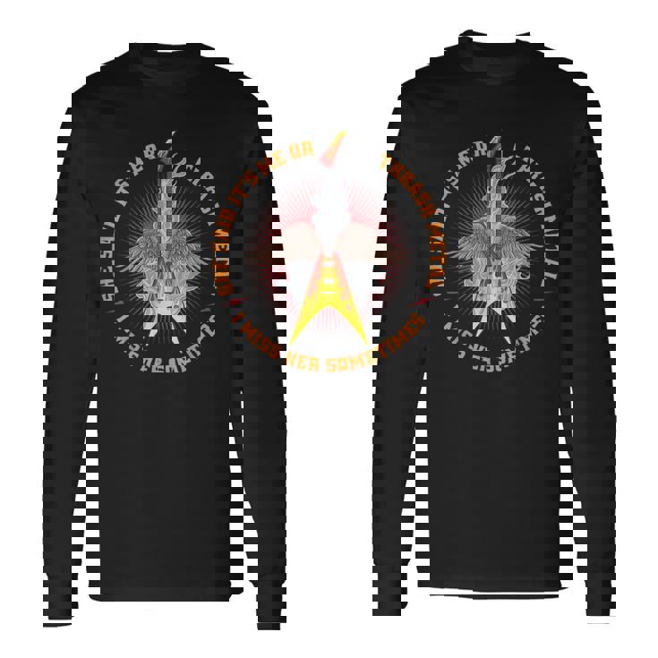 Thrash Metal Outfit Guitarra Soloinilo Concierto Thrash Metal Camiseta de manga larga