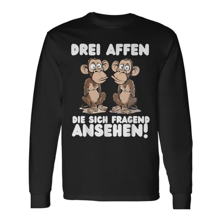 Three Monkeys Three Monkeys Who Look Asking Langarmshirts Geschenkideen