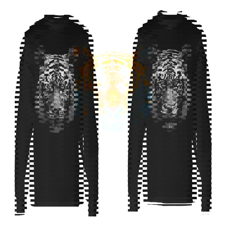 Tigre Animal Arte Diseño Tigre Camiseta de manga larga