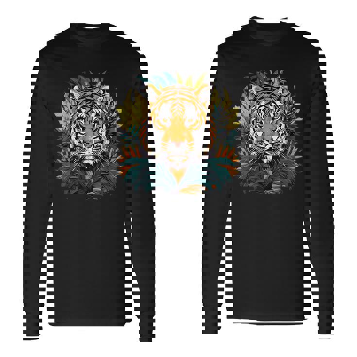 Tigre Colorido I Tigre Para Niños Camiseta de manga larga