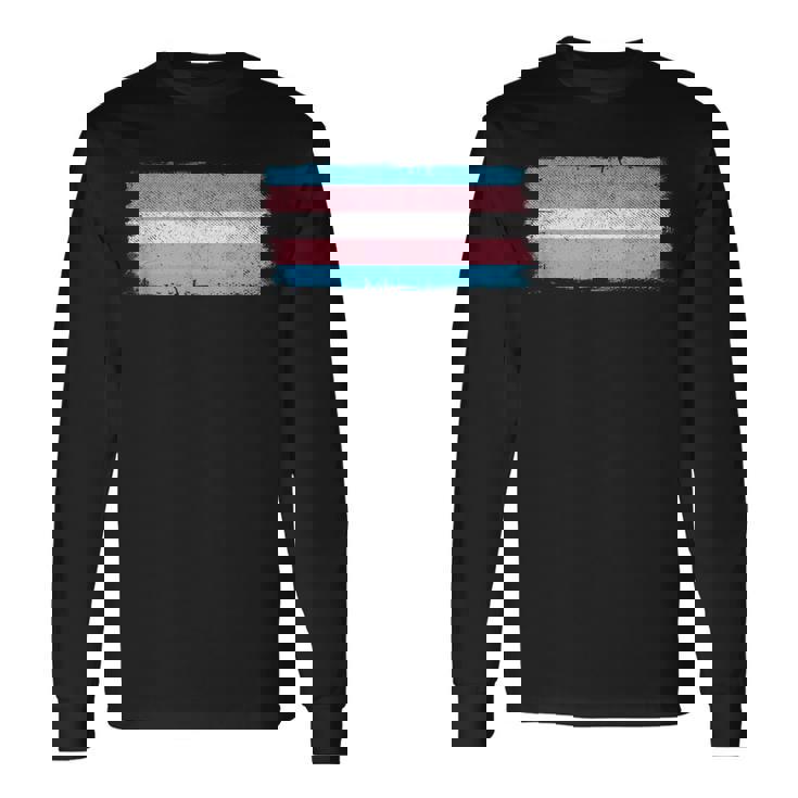 Trans Flag Outfit Lgbtq Transgender Camiseta de manga larga