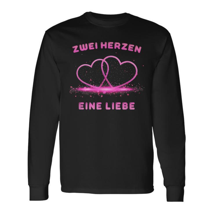 Two Hearts One Love Langarmshirts Geschenkideen