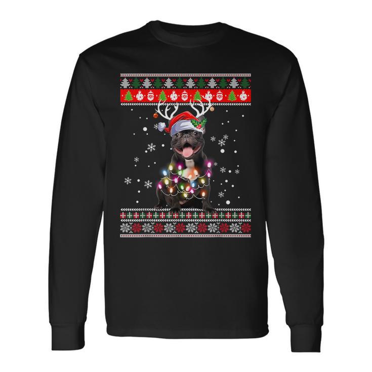 Ugly Christmas Jumper French Bulldog Dog Puppy Christmas Pajamas Langarmshirts Geschenkideen