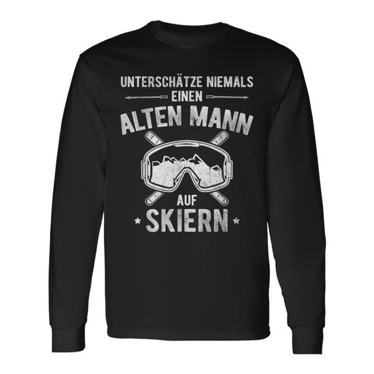 Underschätze Nie Alten Mann Auf Skiern Mountains Ski Langarmshirts Geschenkideen