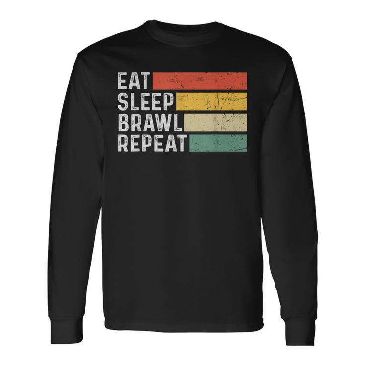 Video Gaming Game Retro Game Eat Sleep Brawl Repeat Langarmshirts Geschenkideen