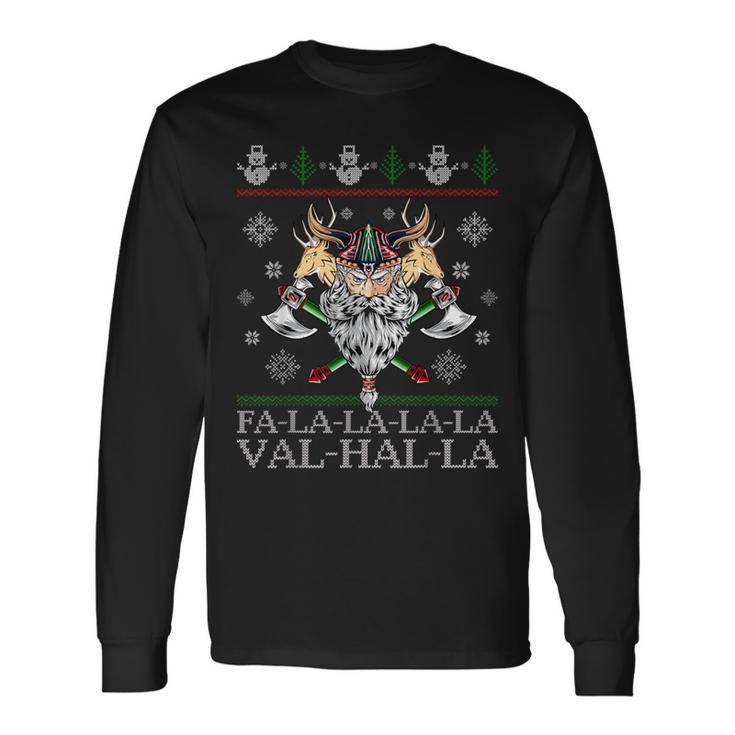 Viking Santaiking Christmas Jumper Falalalaalhalla S Langarmshirts Geschenkideen