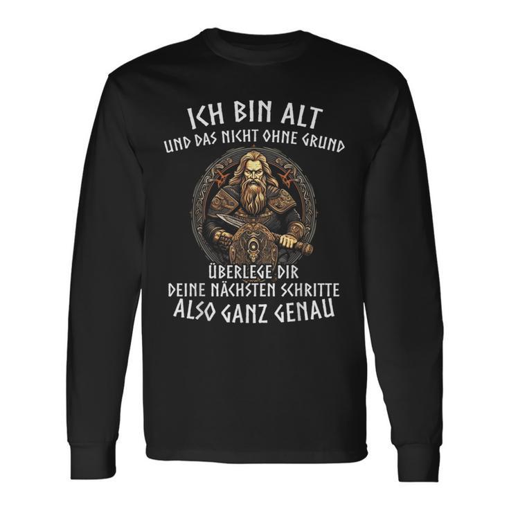 Viking Wolf Nordic Mythology Runes Norman Langarmshirts Geschenkideen