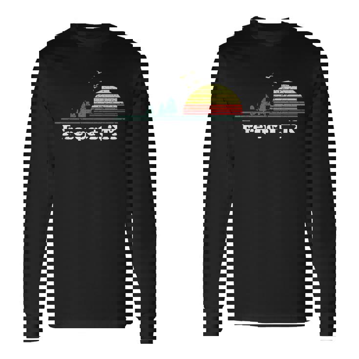 Vintage Freeport Texas Home Souvenir Print Long Sleeve T-Shirt